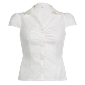 Tops & T-Shirts |  Womens Short Sleeve Button Up Top Clothing Tops & T-Shirts