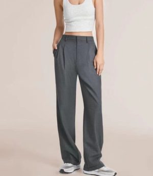 Trousers & Shorts |  Womens Wide Leg Tailored Trousers Clothing Trousers & Shorts